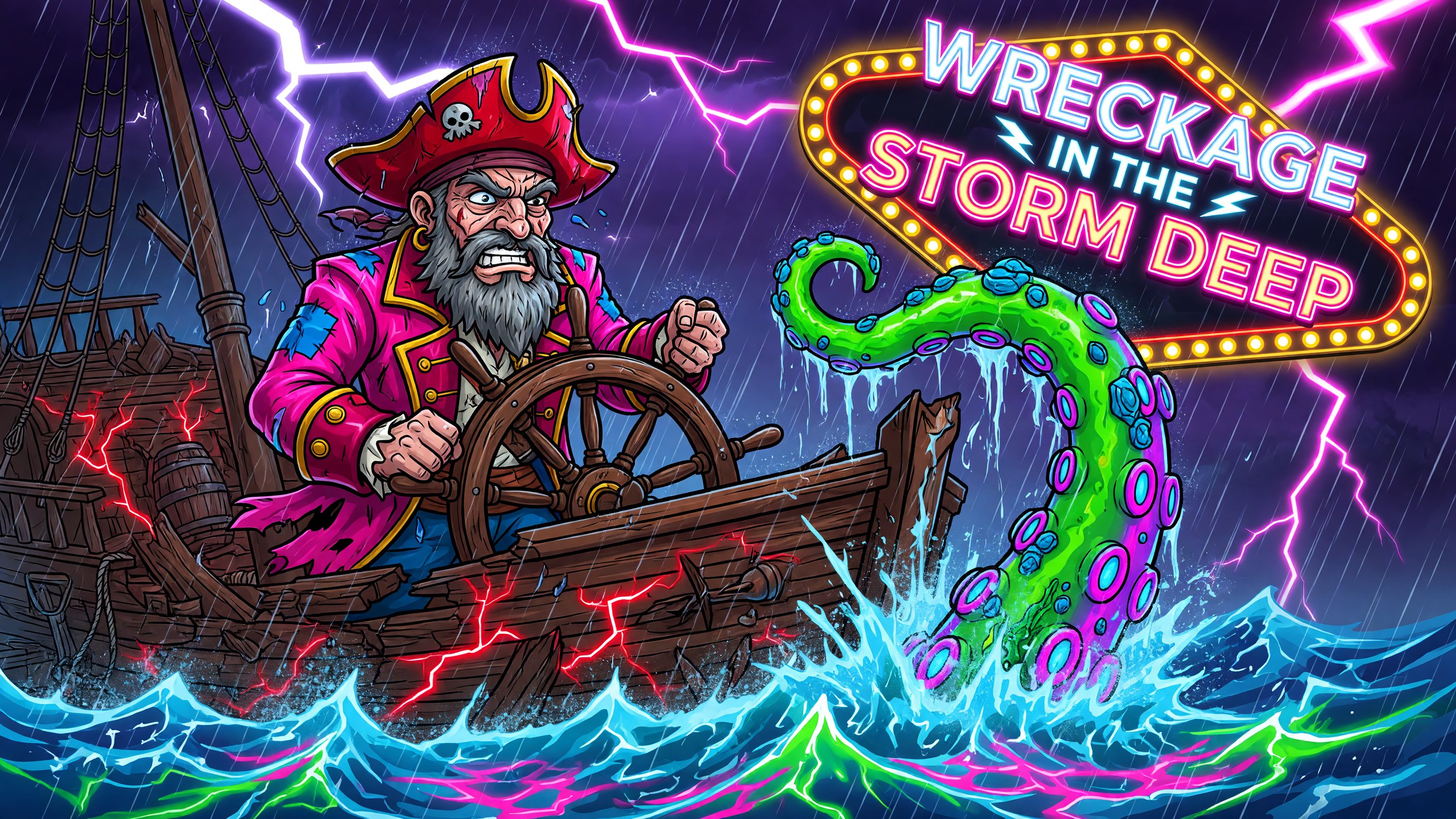 Wreckage In The Storm Deep themed reef game art
