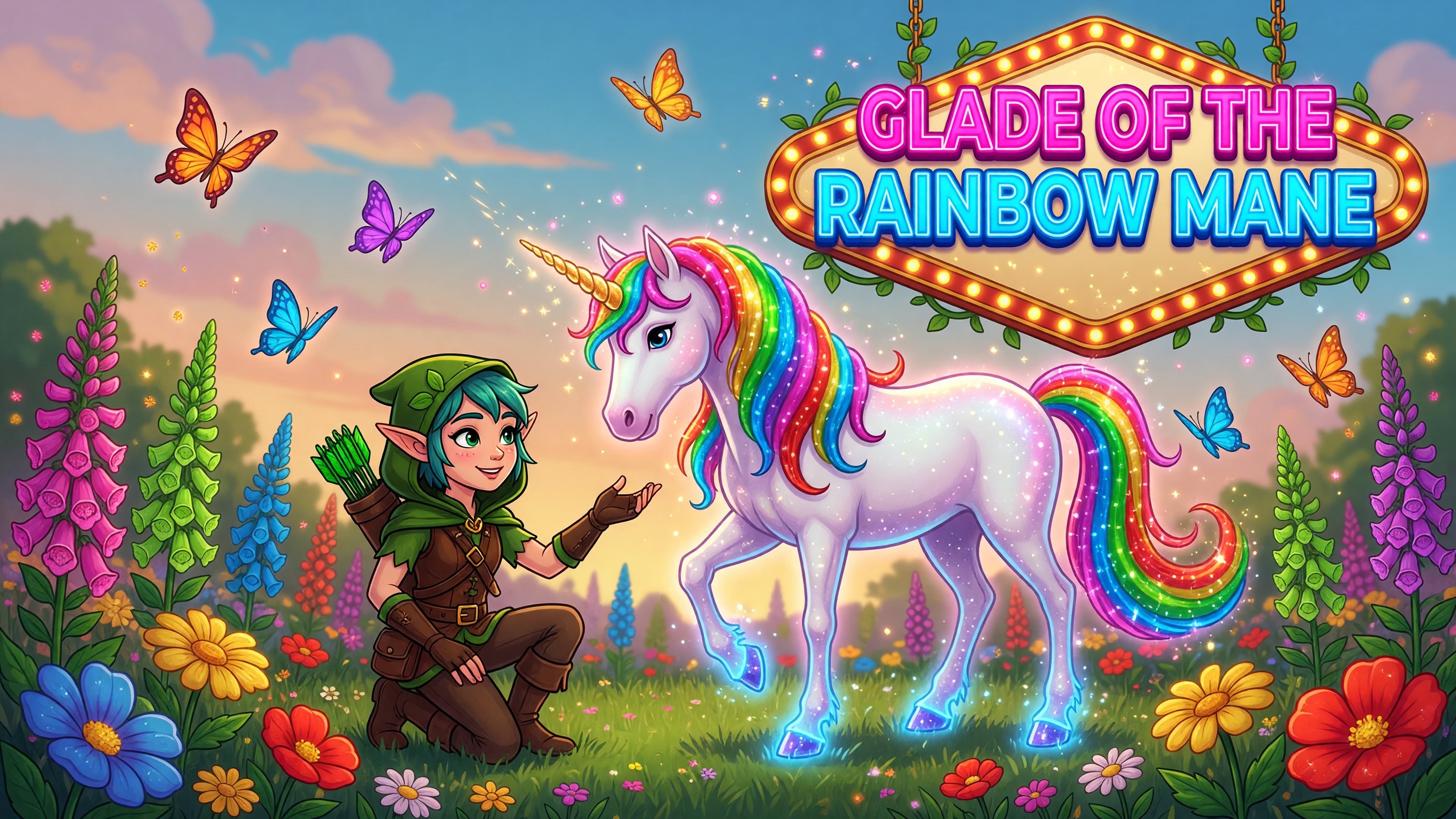 Glade Of The Rainbow Mane themed reef game art