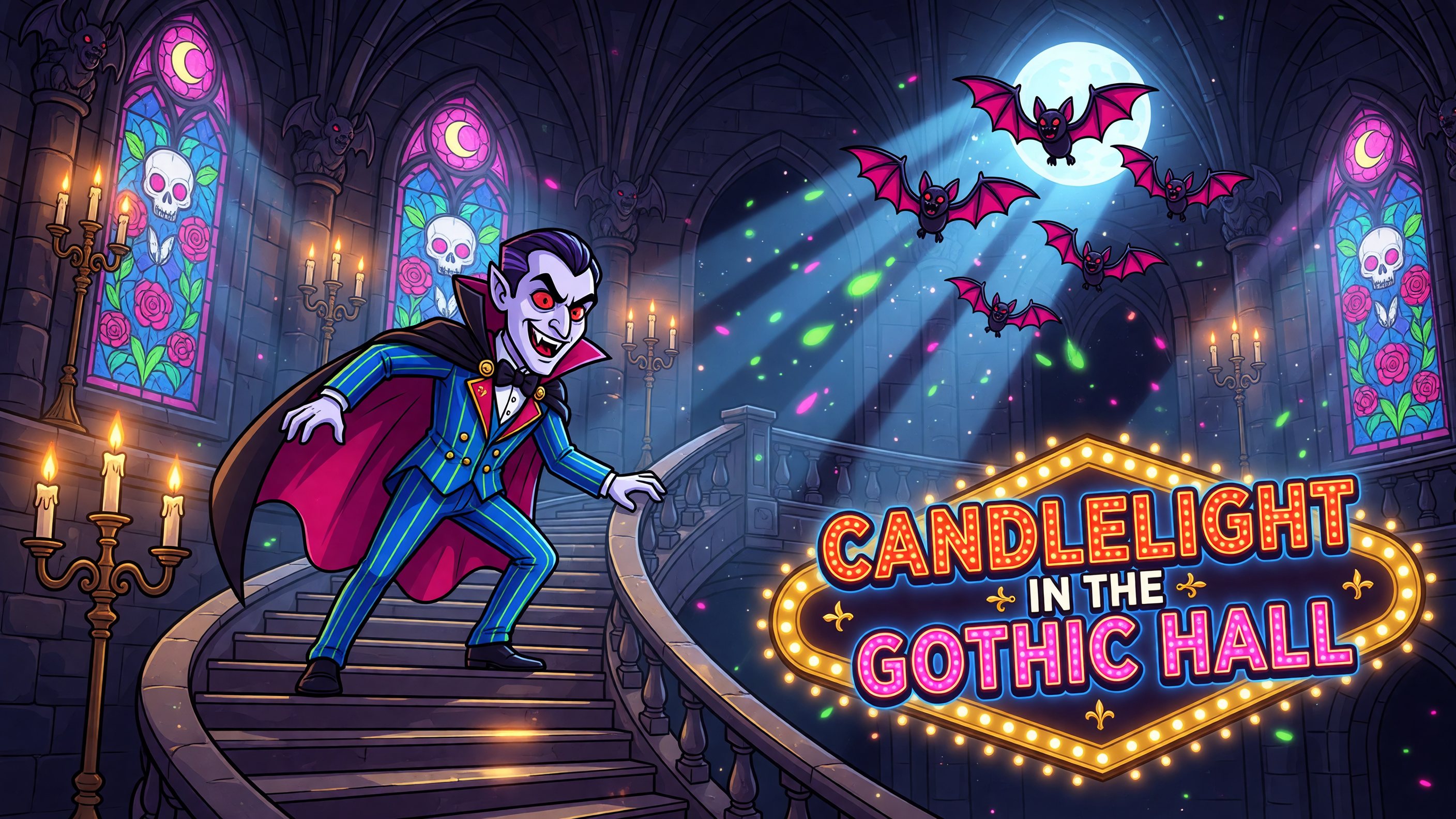Candlelight In The Gothic Hall themed reef game art